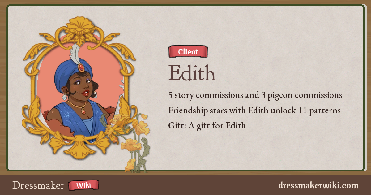 Edith (client) - Dressmaker Wiki