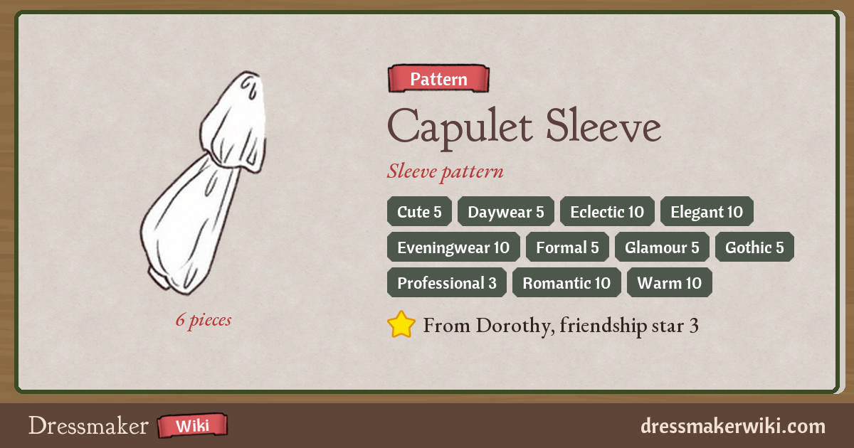 Capulet Sleeve (pattern) - Dressmaker Wiki
