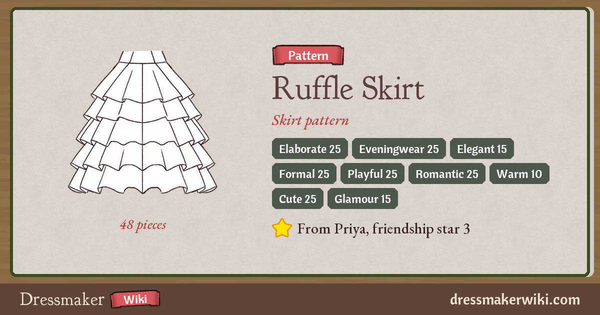 Ruffle Skirt (pattern) - Dressmaker Wiki
