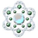 Jade & Silver Flower Brooch