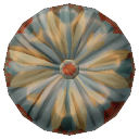 Teal Tulip Embroidered Button