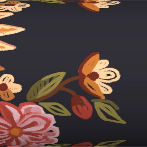 Ткань Blossoms on Midnight Embroidered Cotton