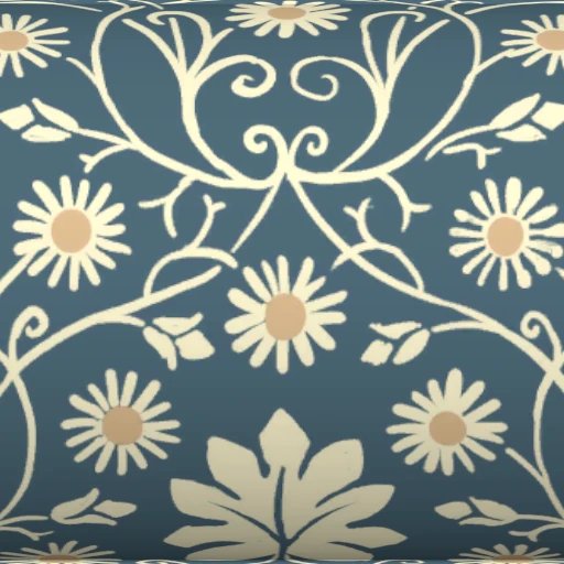 Ткань Blue Floral Abstract Print Cotton