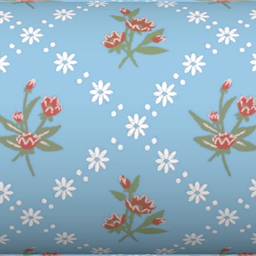 Tecido Blue Floral Embroidered Cotton