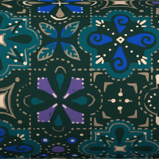 Ткань Blue Kaleidoscope Embroidered Cotton