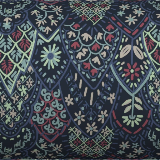 Tecido Eclectic Winter Scallop Embroidered Cotton