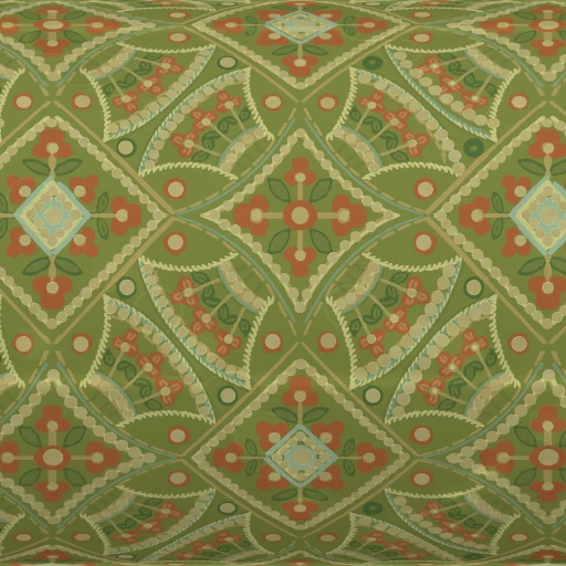 Ткань Geometric Green Embellished Silk