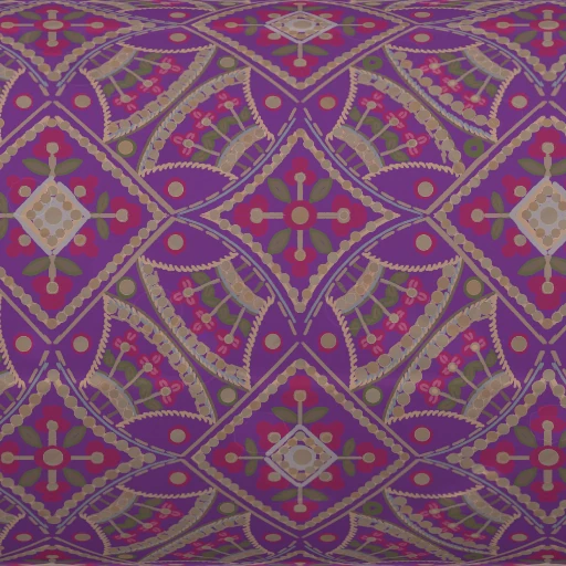 Ткань Geometric Purple Embellished Silk
