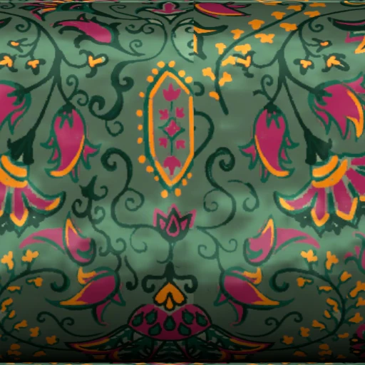 Ткань Green Floral Burnout Velvet