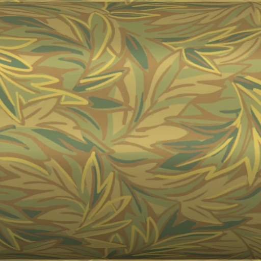 Tecido Green Leaf Print Silk