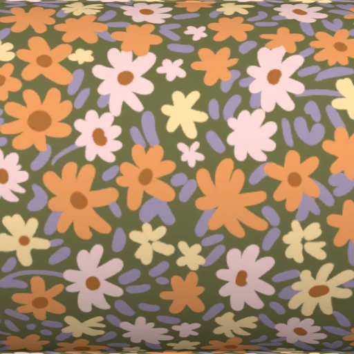Ткань Orange Liberty Floral Cotton
