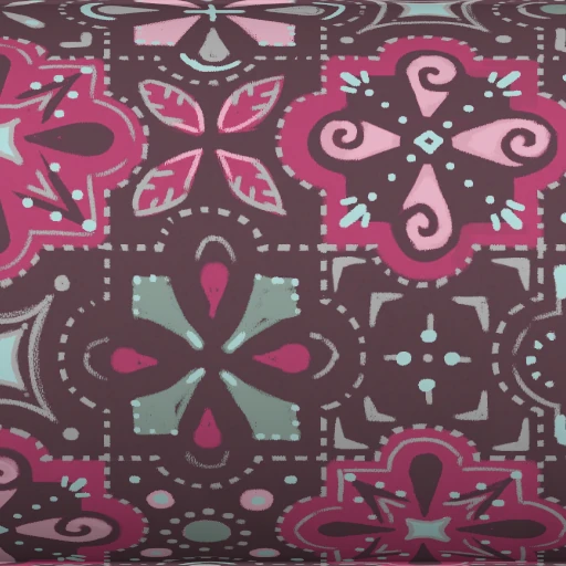 Tecido Pink Kaleidoscope Embroidered Cotton