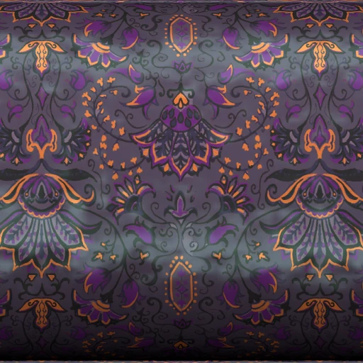 Ткань Purple Floral Burnout Velvet