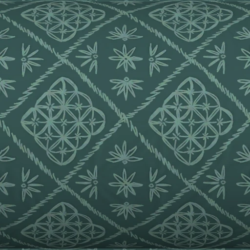 Tecido Teal Embroidered Diamond Cotton