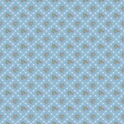Образец ткани Blue Floral Embroidered Cotton