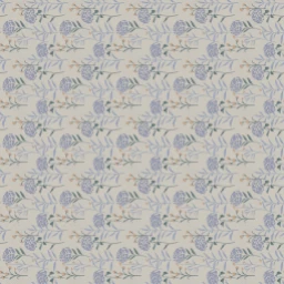 Amostra de tecido Blue Hydrangea Cotton Print