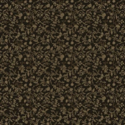 Amostra de tecido Ebony and Gold Floral Cotton