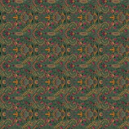 Amostra de tecido Green Floral Burnout Velvet