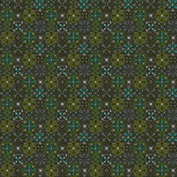 Amostra de tecido Green Kaleidoscope Embroidered Cotton