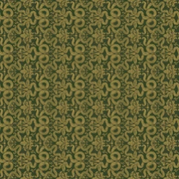 Amostra de tecido Green Swirling Serpent Cotton Print