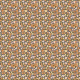 Amostra de tecido Orange Liberty Floral Cotton