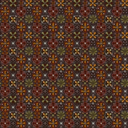 Amostra de tecido Red Kaleidoscope Embroidered Cotton
