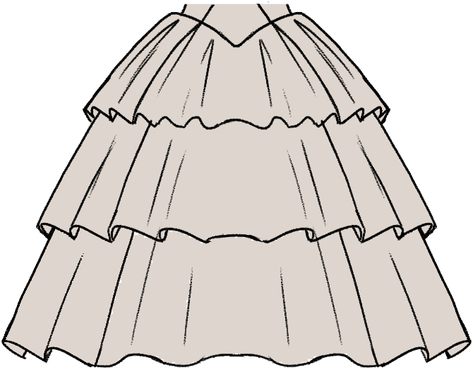 Basque Tiered Skirt