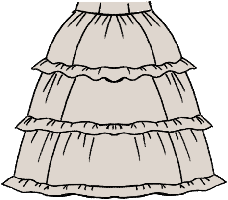 Gathered Tiered Ruffle Skirt