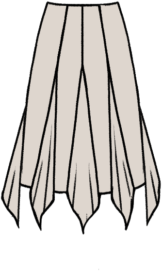 Handkerchief Godet Skirt