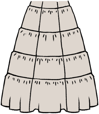 Puffy Gathered Tiered Skirt