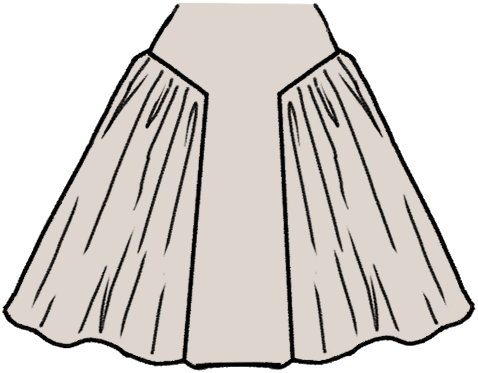 Yoke Gathered Skirt