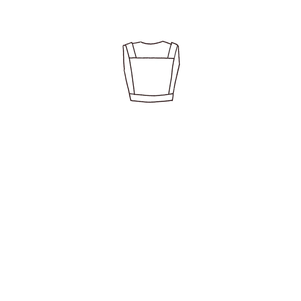 Esboço de Apron Bodice, variante 1