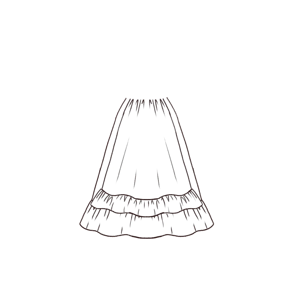 Esboço de Apron Skirt, variante 1