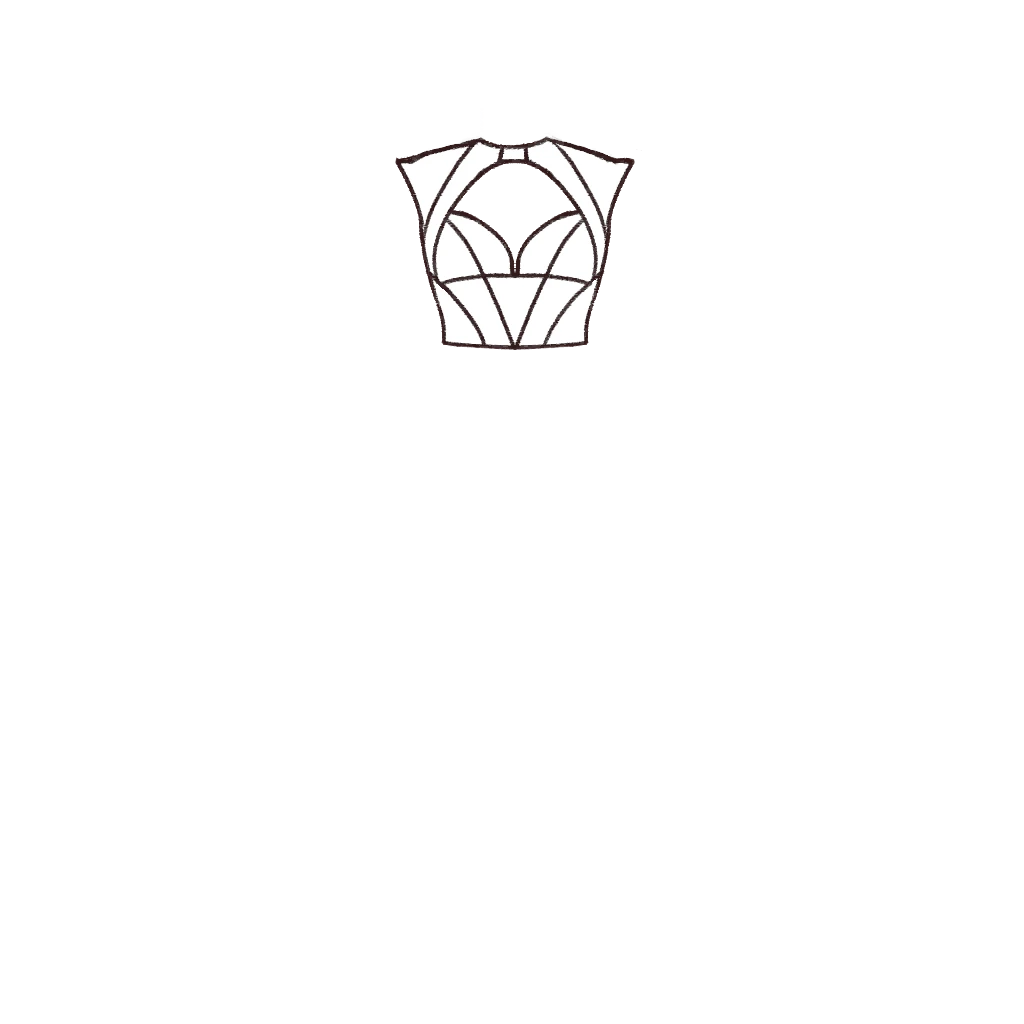 Esboço de Belladonna Bodice, variante 1