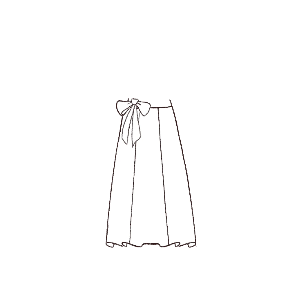 Esboço de Bow Skirt, variante 1