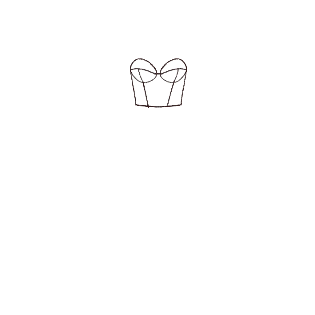 Esboço de Bustier Bodice, variante 1