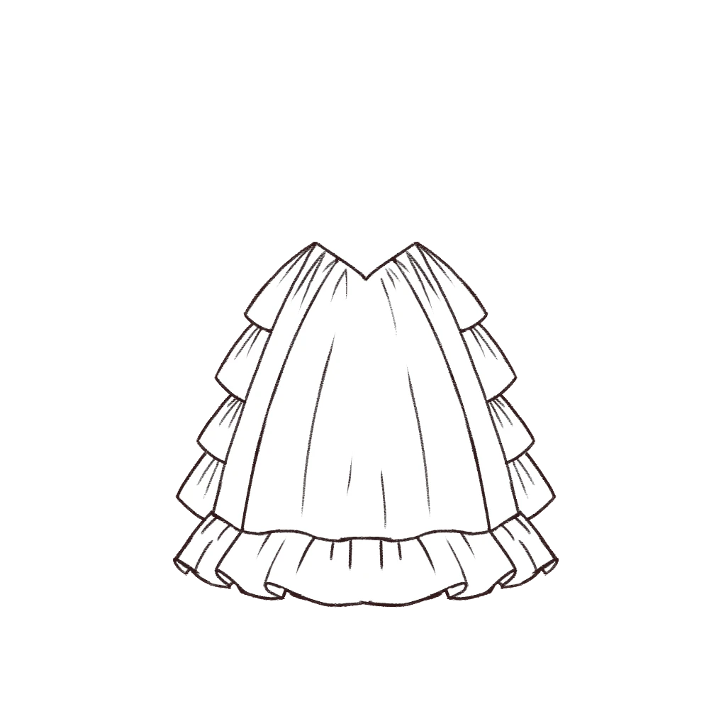 Esboço de Bustle Skirt, variante 1