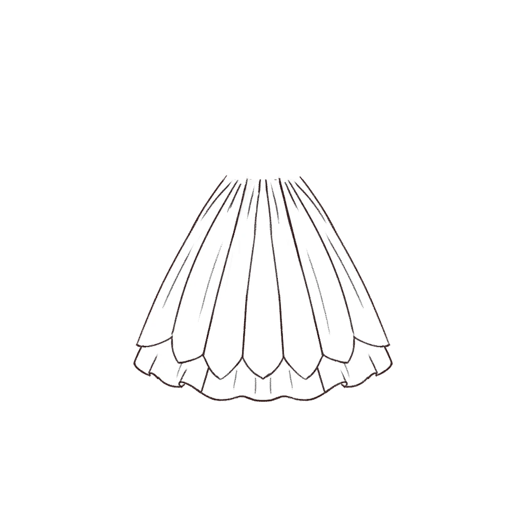 Esboço de Chrysanthemum Skirt, variante 1