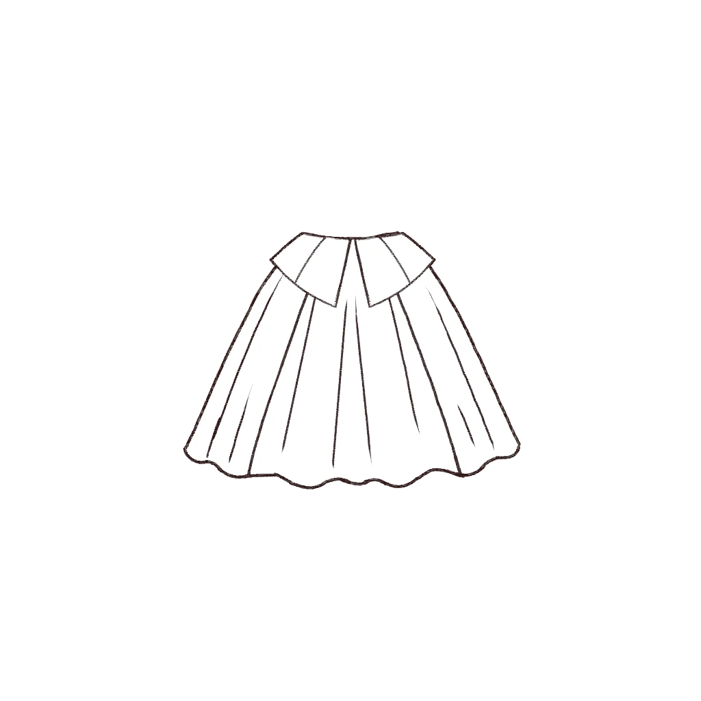 Esboço de Circle Peplum Skirt, variante 1