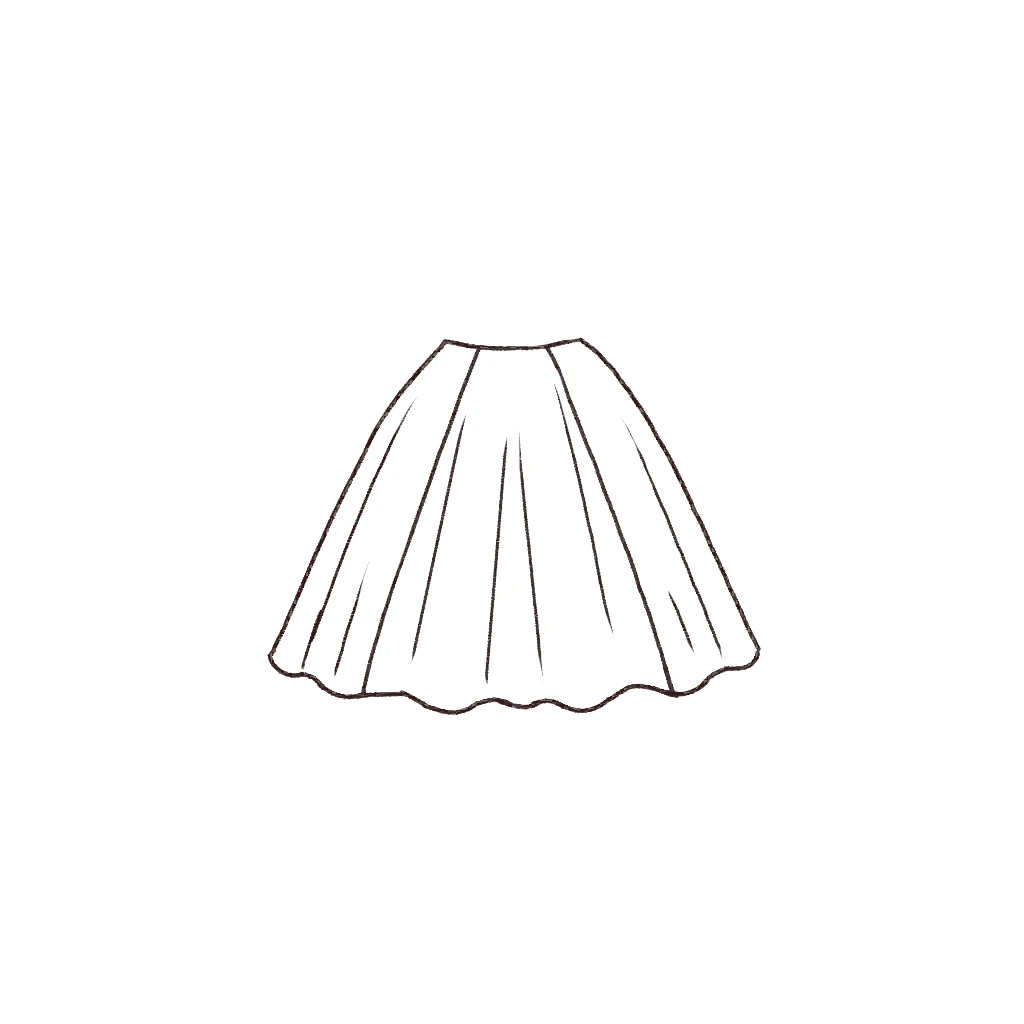 Esboço de Circle Skirt, variante 1