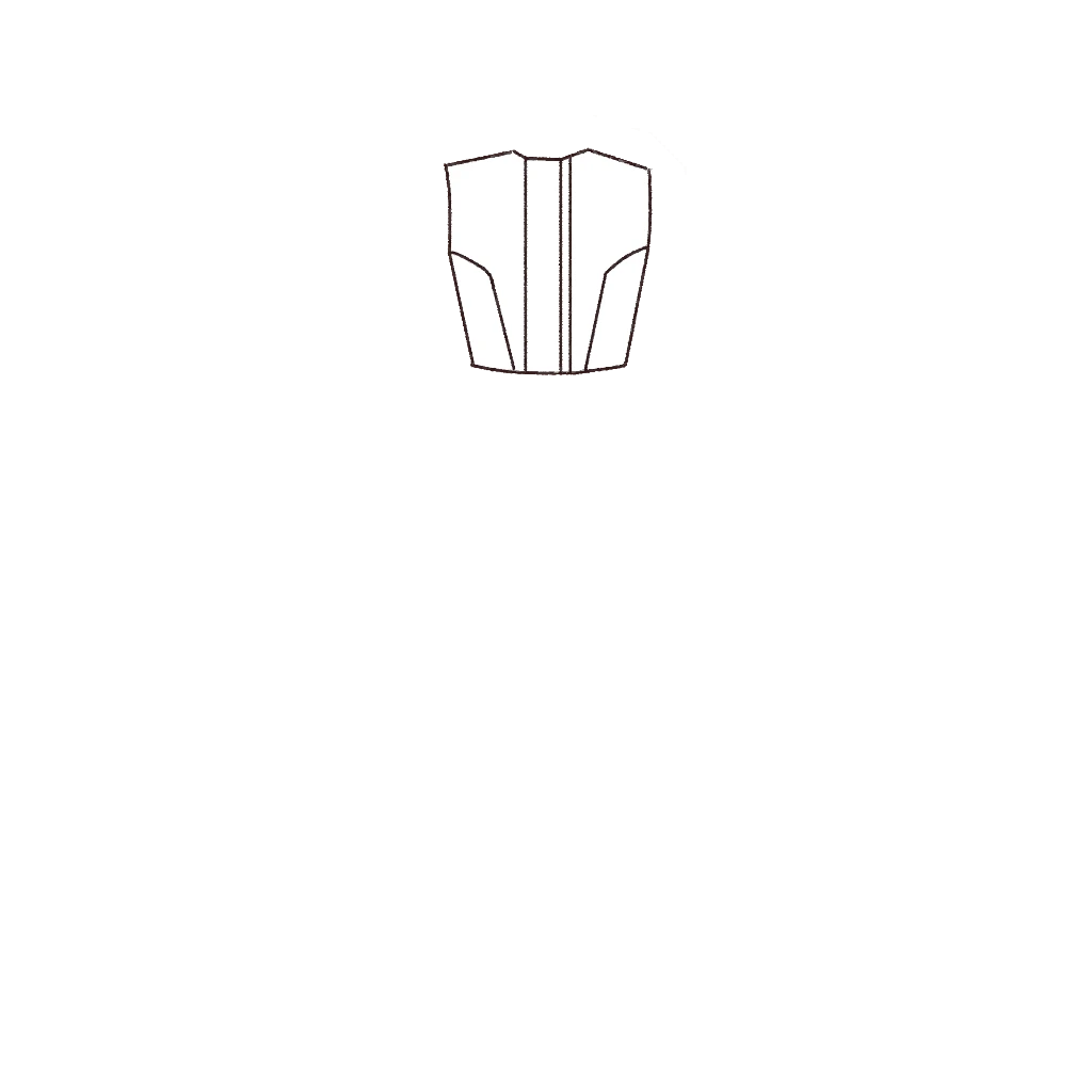 Esboço de Coat Dress Bodice, variante 1