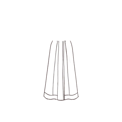 Esboço de Coat Dress Skirt, variante 1