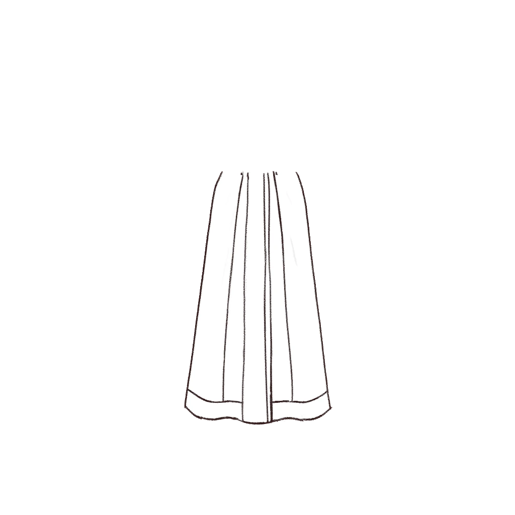 Esboço de Coat Dress Skirt, variante 1