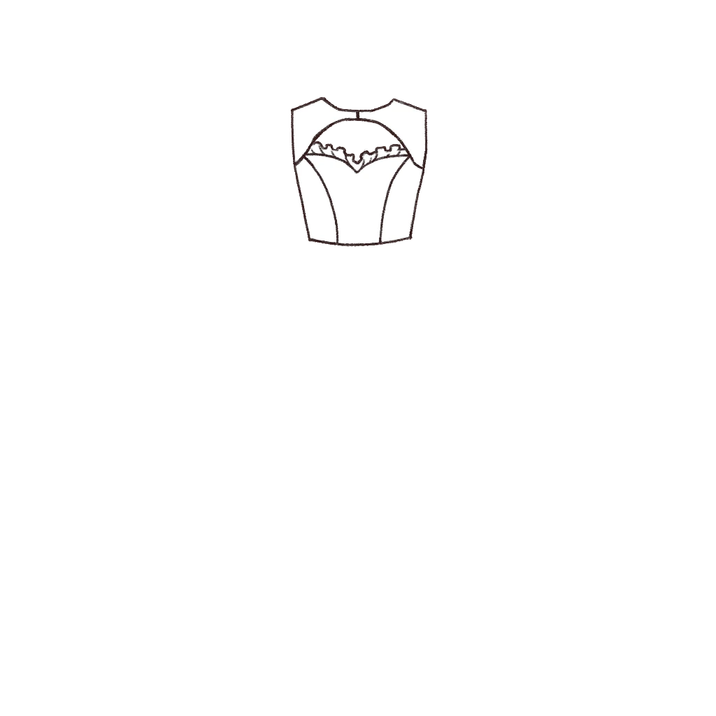 Esboço de Delilah Bodice, variante 1