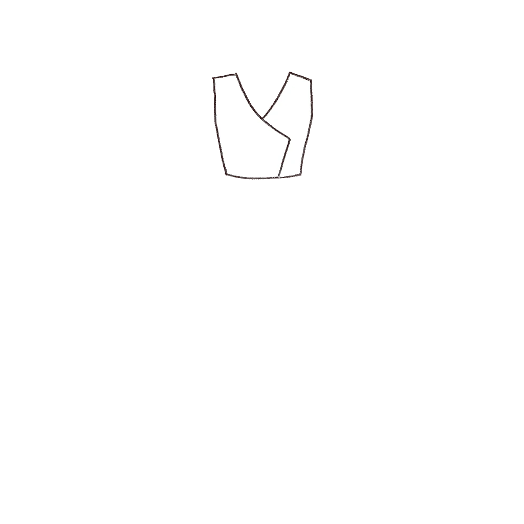 Esboço de Double Breasted Bodice, variante 1