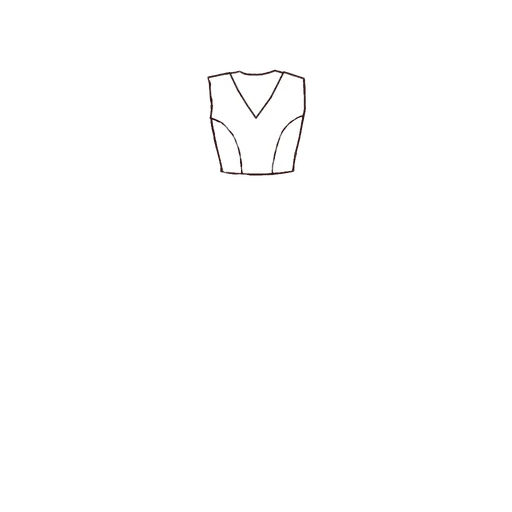 Esboço de Elevated Princess V Bodice, variante 1