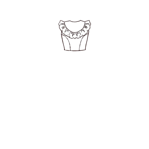 Esboço de Elevated Scoop Ruffle Bodice, variante 1