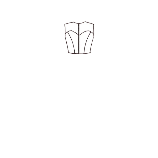 Esboço de Elevated Sweetheart Bodice, variante 1