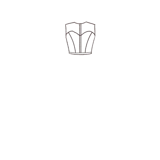 Esboço de Elevated Sweetheart Bodice, variante 2