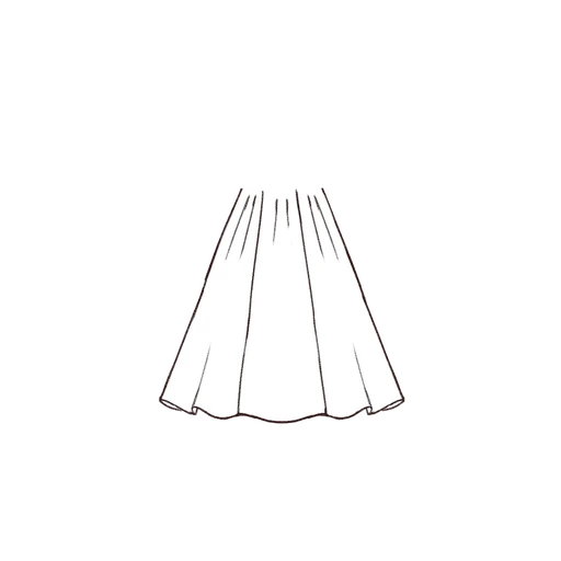 Esboço de Flare Skirt, variante 1
